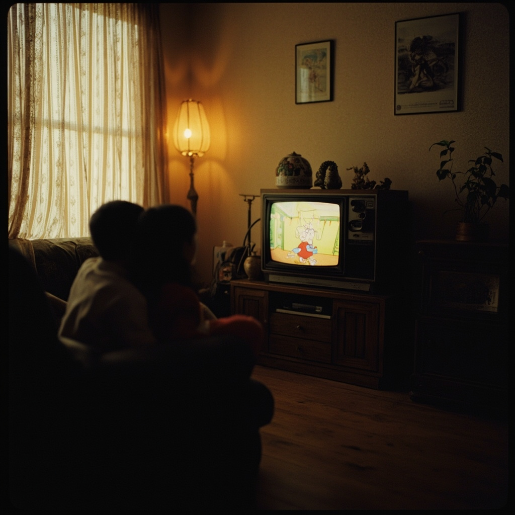 90年代客厅里的CRT电视机