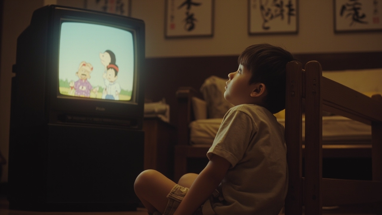 放学回家，扑向电视的那一瞬间