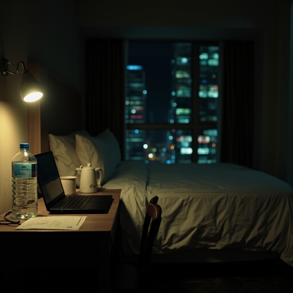 快捷酒店房间夜景